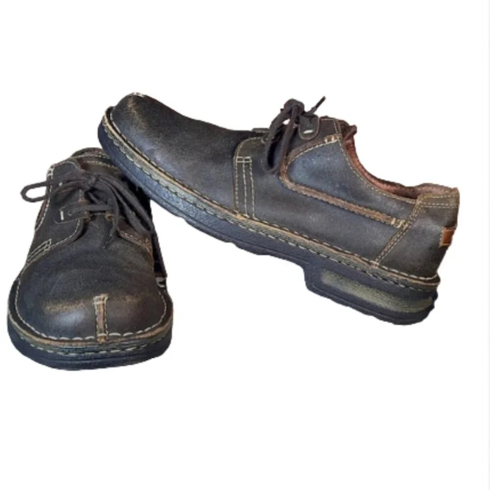 Clarks Men’s Active Air Brown Leather Lace Up Split Toe shoes size 9.5